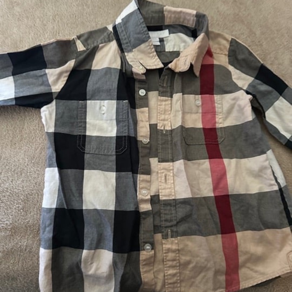 Burberry long sleeve button up, & pants